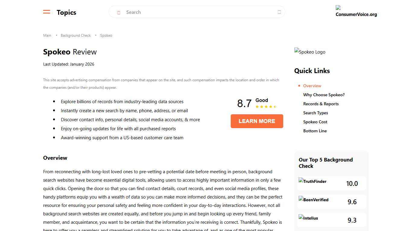 Spokeo Review January 2026 - Shop Background Check